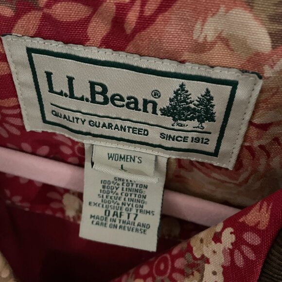Vintage L.L. Bean Floral Barn Chore Utility Jacket Grandmacore Cottagecore Large - Picture 9 of 13